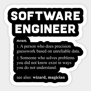Software Engineer Funny Dictionary Definition Engineering Sticker